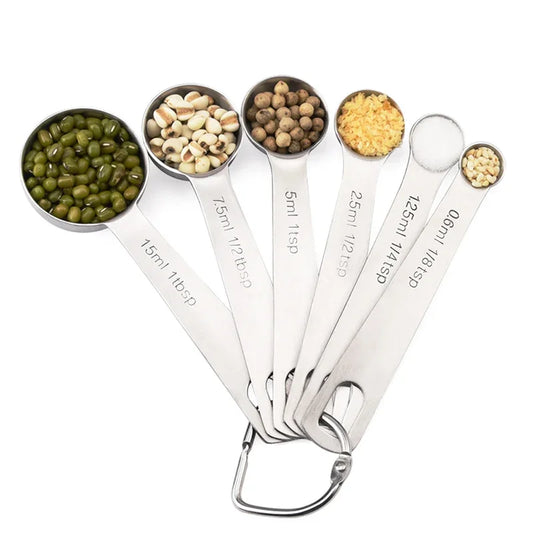 6-Piece Stainless Steel Measuring Spoon Set